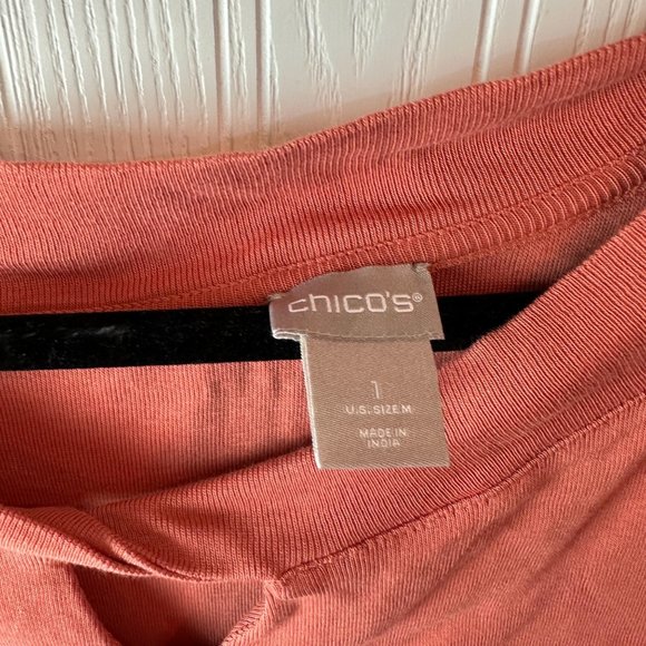 Chico's Salmon 3/4 sleeve top size Medium - Picture 4 of 4